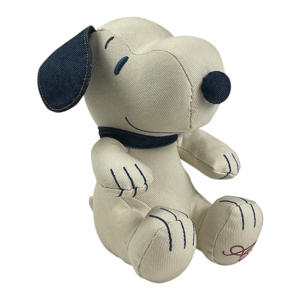 American Eagle Snoopy Plush Cream Blue Denim AE Exclusive Peanuts Collectible